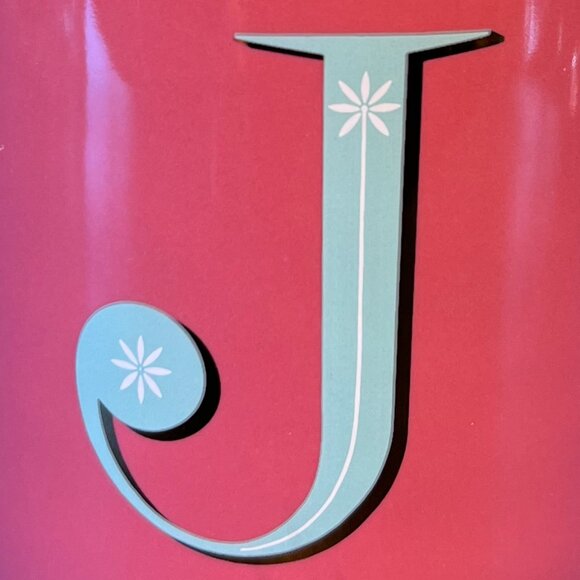 OPALHOUSE Letter J  Initial Monogram Pink & Metallic Gold Ceramic Mug ~ Ribbed - Picture 9 of 11